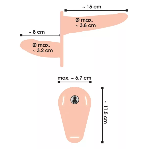 You2Toys - Strap-On - připínací dvojitý vibrátor (tělová barva)