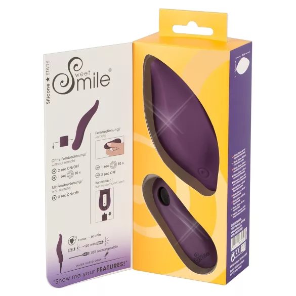 SMILE Panty - nositelné, rádiové akumulátorové vibrační kalhotky (fialové)