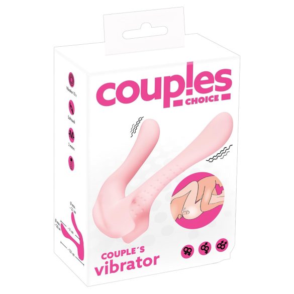 Couples Choice - růžový dvojitý vibrátor pro páry