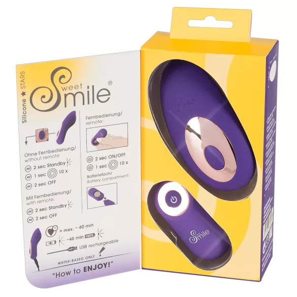 SMILE - vibrátor na klitoris do kalhotek - nabíjecí, dálkové ovládání, fialový