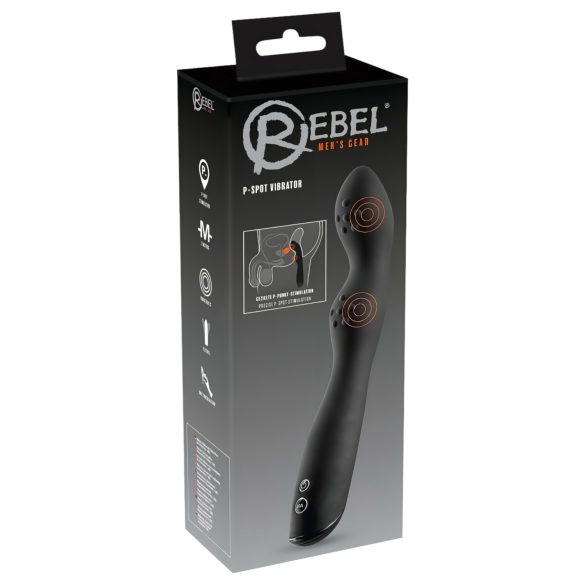 Rebel P-Spot - 2motorový černý vibrátor na prostatu
