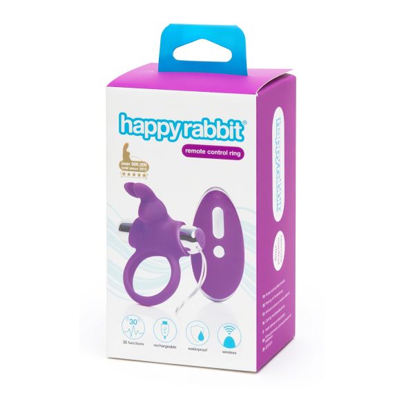 Happyrabbit - nabíjecí, rádiový kroužek na penis (fialovo-stříbrný)