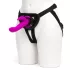 Happyrabbit - strap-on vibrátor s králíčkem - fialový