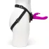 Happyrabbit - strap-on vibrátor s králíčkem - fialový