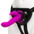 Happyrabbit Strap-On - králičí připínací vibrátor (fialový)