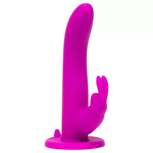 Happyrabbit - strap-on vibrátor s králíčkem - fialový