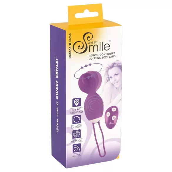 SMILE - vibrační vajíčko s rotací - fialová