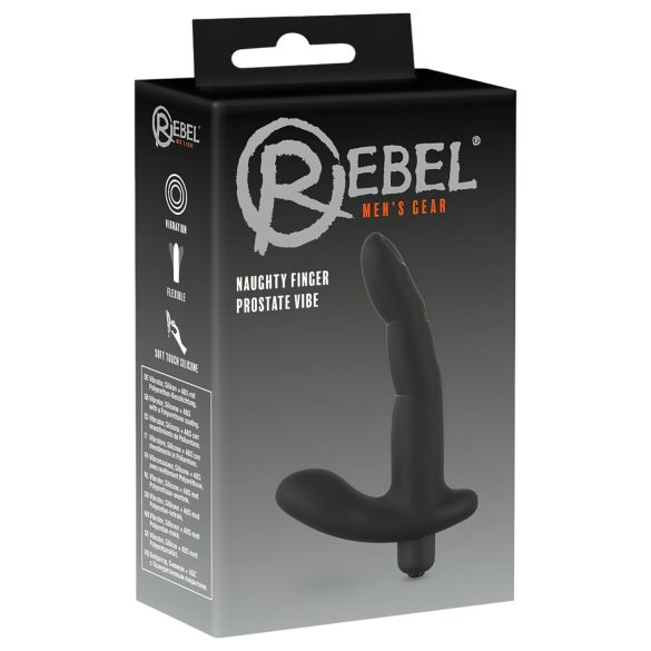 Rebel Naughty Finger - anální vibrátor pro muže (černý)