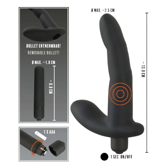 Rebel Naughty Finger - vibrátor na prostatu - černý
