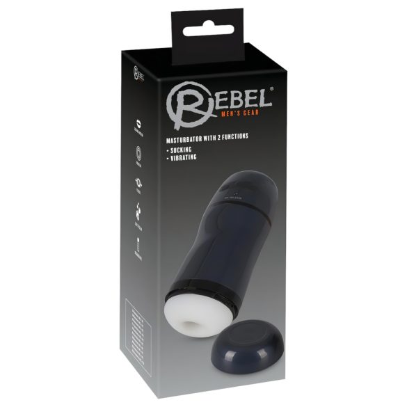 Rebel - 2v1 sací a vibrační masturbátor (černý)