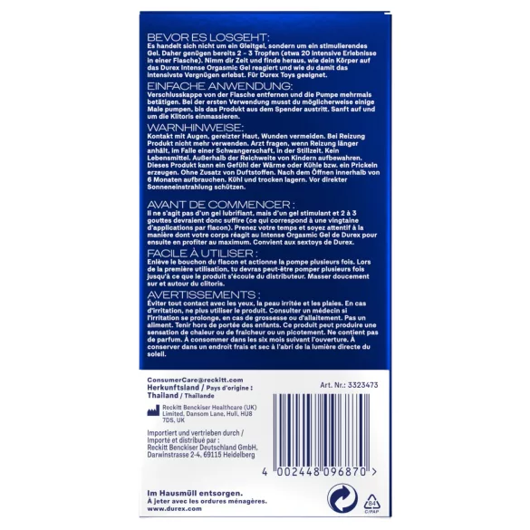 Durex Intense Orgasmic - stimulační gel na klitoris (10 ml)