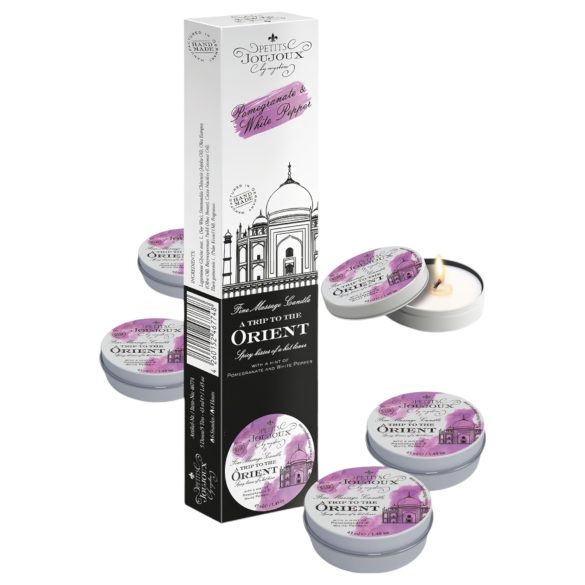 Petits Joujoux – masážní svíčka – granátové jablko & bílý pepř (5x43 ml)