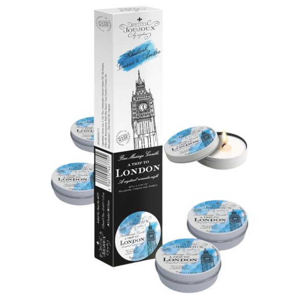 Petits Joujoux Londýn masážní svíčka - rebarbora-ambra (5x43ml)