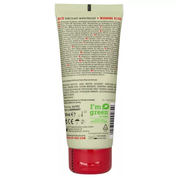 HOT BIO - veganský hřejivý lubrikační gel - 100 ml