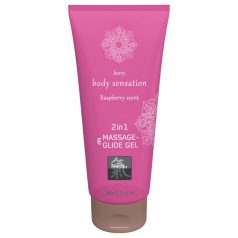   Shiatsu - masážní lubrikant 2v1 - malinová vůně - 200 ml