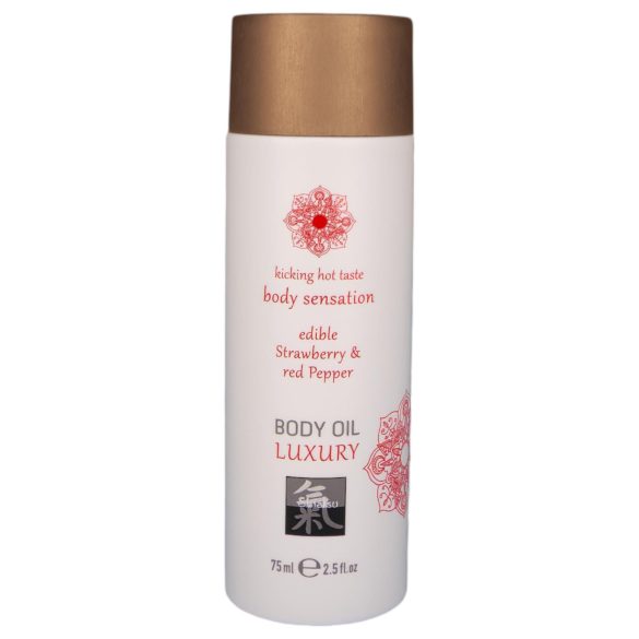 Shiatsu Luxury - jedlý masážní olej - jahoda-červený pepř (75ml)