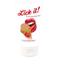 Lick it! - lubrikant a jedlý gel 2v1 - jahoda - 50 ml