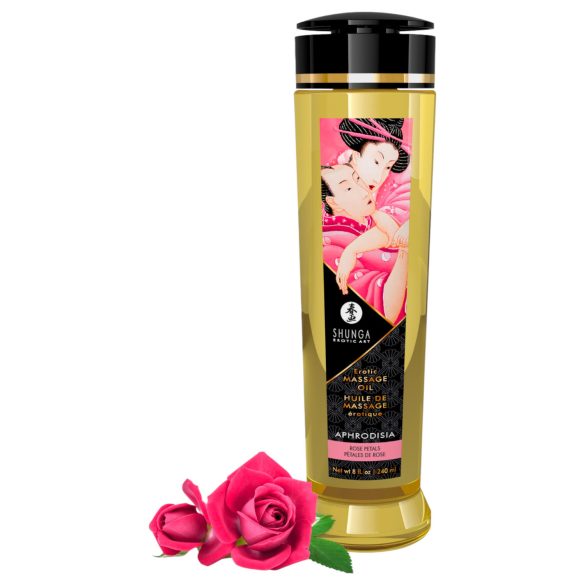 Shunga - masážní olej - růže (240ml)