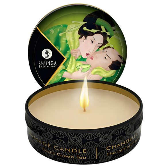 Shunga - Masážní svíčka - Zelený čaj (30 ml)