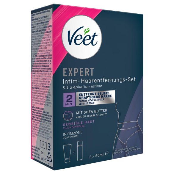 Veet - intimní depilační krém a hydratační pěna pro ženy (2×50 ml)