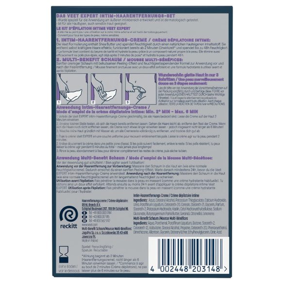 Veet - intimní depilační krém a hydratační pěna pro ženy (2×50 ml)