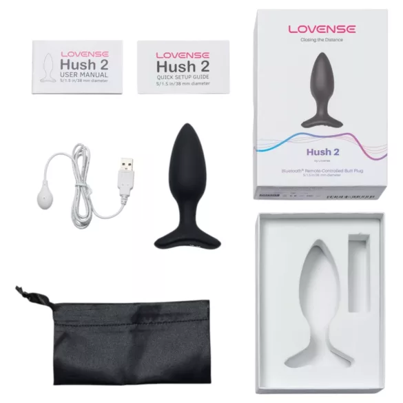Lovense Hush 2 S - anální vibrátor ovládaný aplikací (38 mm, černý)