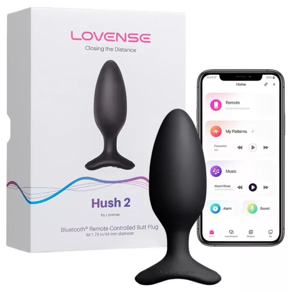Lovense Hush 2 M - anální vibrátor ovládaný aplikací (45 mm, černý)
