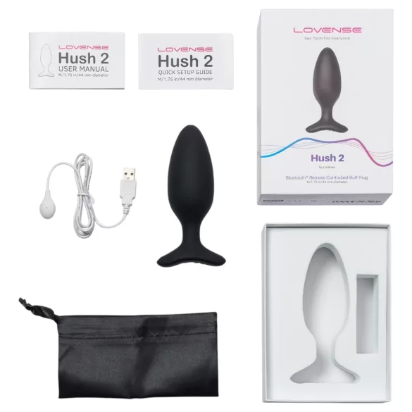 Lovense Hush 2 M - anální vibrátor ovládaný aplikací (45 mm, černý)