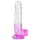Sunfo - dildo s přísavkou a varlaty - 22 cm - průhledně fialový