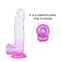 Sunfo - dildo s přísavkou a varlaty - 22 cm - průhledně fialový