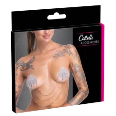 Cottelli - samolepky na bradavky s řetízkem - stříbrné