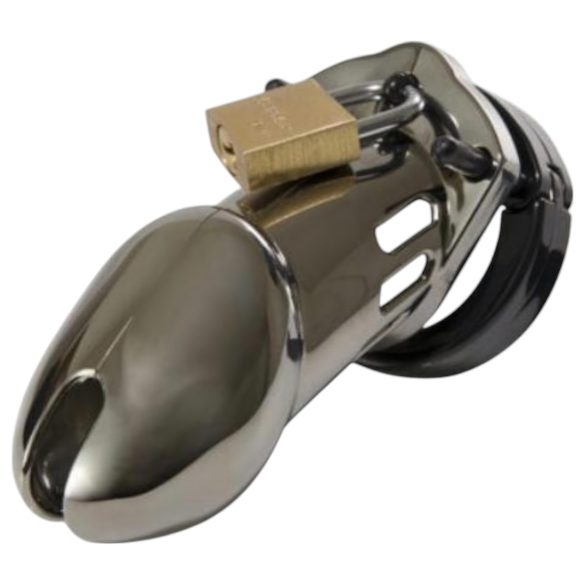 CB-6000 - luxusní penisová klec se zámkem (chrom)