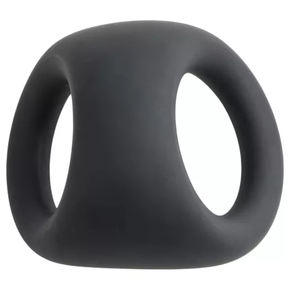 Pulselock Taur - tvarovaný kroužek na penis a varlata (černý)