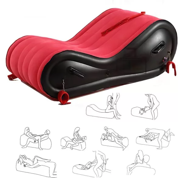 Desirel Magic Pillow - Nafukovací BDSM sexuální nábytek - s pouty (červený)