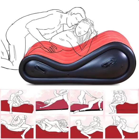 Magic Pillow - nafukovací BDSM polštářek - pouta - velký - červený