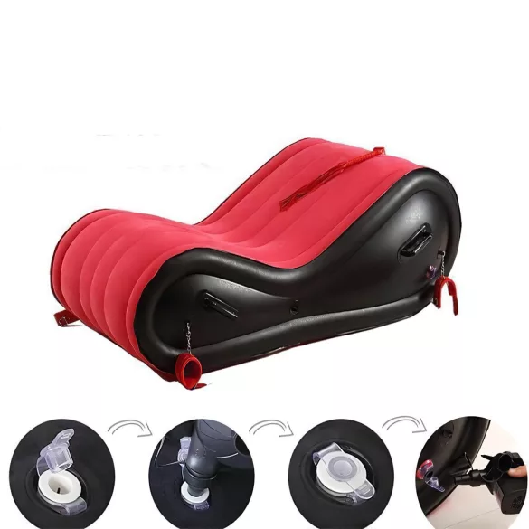 Magic Pillow - nafukovací BDSM polštářek - pouta - velký - červený