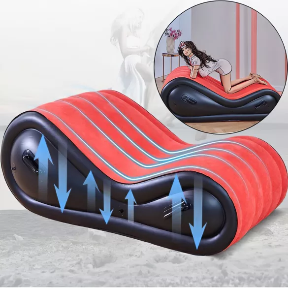 Magic Pillow - nafukovací BDSM polštářek - pouta - velký - červený