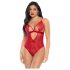 Mapalé - krajkové body s podvazky (červené) - L/XL