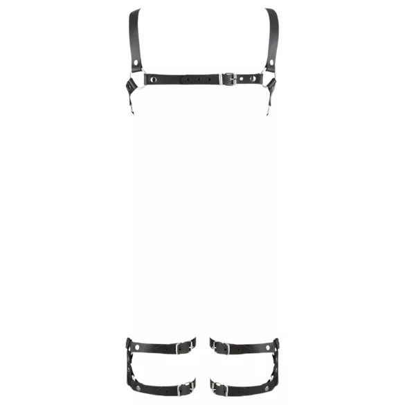ZADO - kožený postroj body - černý - L/XL