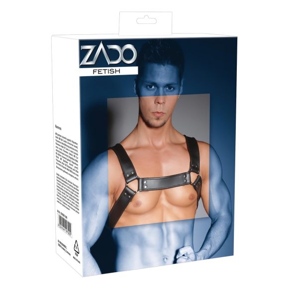 ZADO - kožený postroj na prsa (černý)