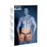 ZADO - kožené tanga s dildem a 3 kroužky na penis - L/XL