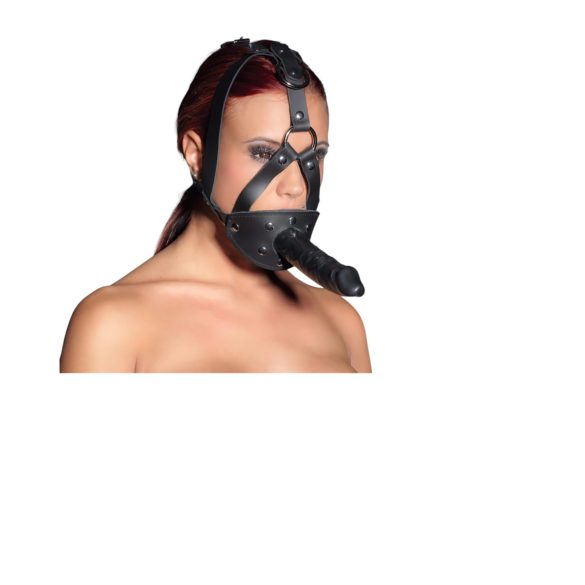 ZADO - kožená souprava s dildem (černá)