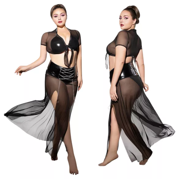 JSY 065 - černý babydoll set (XL-2XL)