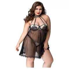 JSY 066 - černá babydoll souprava (XL-2XL)