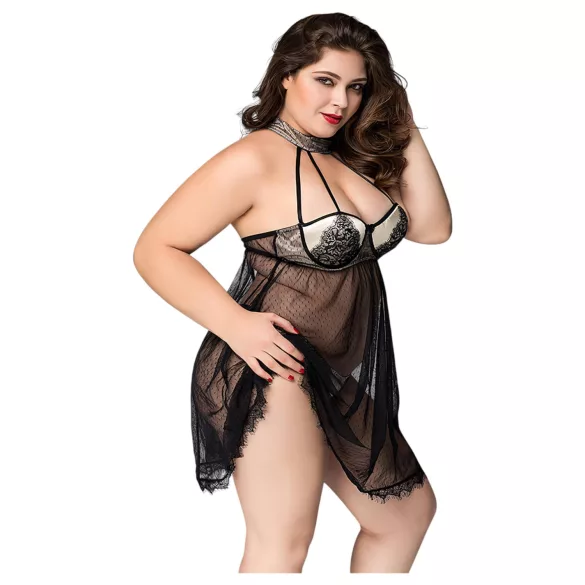 JSY 066 - černá babydoll souprava (XL-2XL)