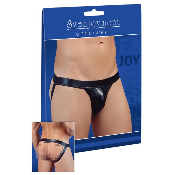 Lesklé minimalistické pánské slipy (černé) - XL