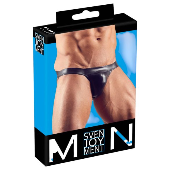 Lesklé minimalistické slipy pro muže (černé) - XL