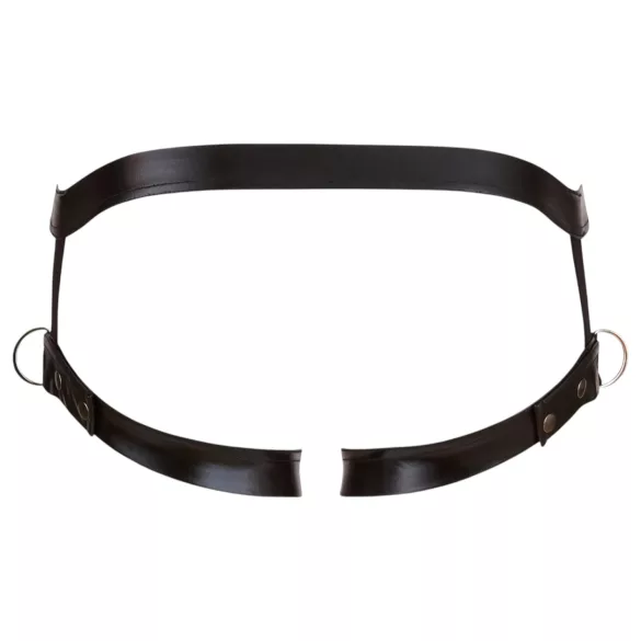Svenjoyment - postroj s erekčním kroužkem - černý - M/L
