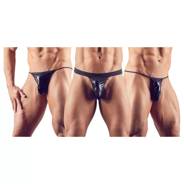 Svenjoyment - pánské tanga set - černá - 3 kusy - S-L