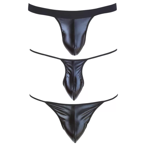 Svenjoyment - pánské tanga set - černá - 3 kusy - S-L